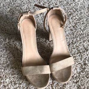 Tan strappy heels